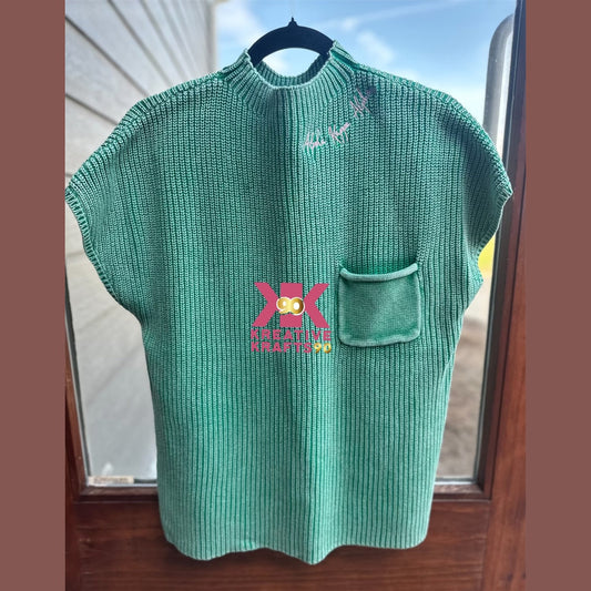 Vibrant Pink and Green Acid Wash Sweater